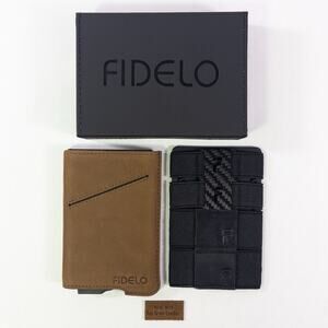 Fidelo Minimalist Card Wallet Hybrid Rustic Brown Rfid Men Slim Wallet Pop Up